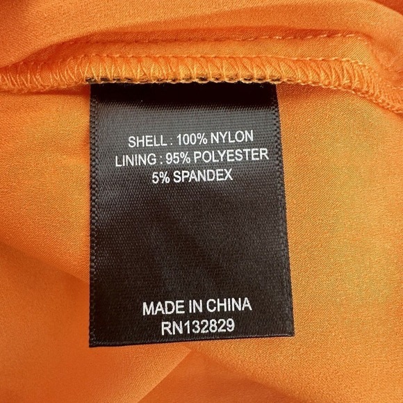 Michael Costello X Revolve Lace Mini Dress Women Size Large‎ Orange Sleeveless - Picture 9 of 14